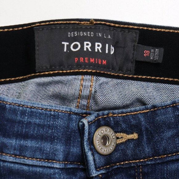 Torrid Crop Sky High Skinny Premium High-Rise Jeans 18 Distressed‎ Brighton - Picture 6 of 8